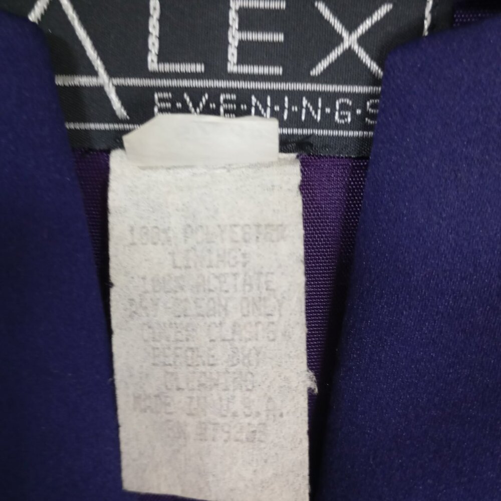 Alex Evenings Blazer Jacket Gold Crystal Clasp Closures Womens Purple Size 12 - Picture 8 of 11